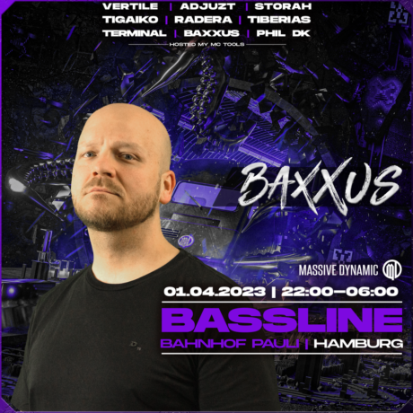 Bassline 01.04.2023 Square FULL LineUp mit Baxxus